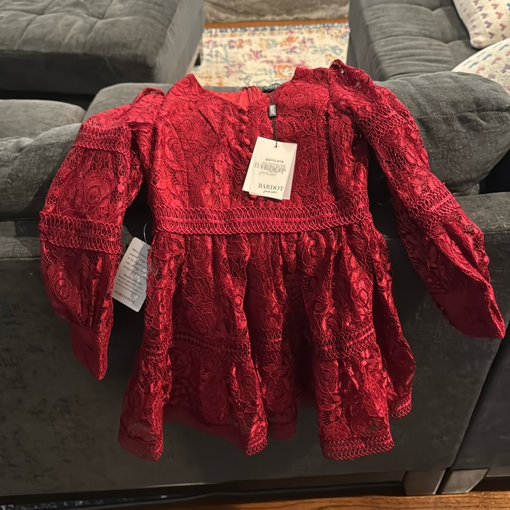 Red lace dress for girls